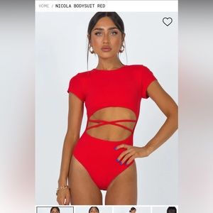 Princess Polly “Nicola Bodysuit Red”